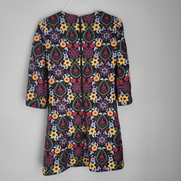Alice + Olivia Coley Floral Embroidered Bell Sleeve Dress - Picture 9 of 12